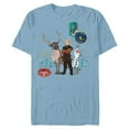 thumbnail image 1 of Disney Frozen 2 Olaf, Sven, and Kristoff Patches T-Shirt- Short Sleeve Blended T-Shirt for Adults - Customized-Ocean Blue, 1 of 5