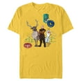 thumbnail image 1 of Disney Frozen 2 Olaf, Sven, and Kristoff Patches T-Shirt- Short Sleeve Blended T-Shirt for Adults - Customized-Yellow, 1 of 5