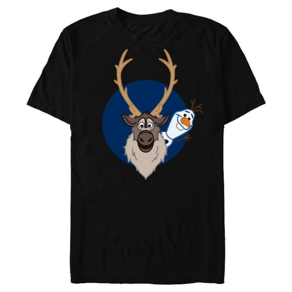 Disney Frozen 2 Olaf and Sven T-Shirt- Short Sleeve Blended T-Shirt for Adults - Customized-Black