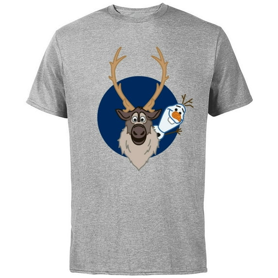 Disney Frozen 2 Olaf and Sven T-Shirt - Short Sleeve Cotton T-Shirt for Adults - Customized-Athletic Heather