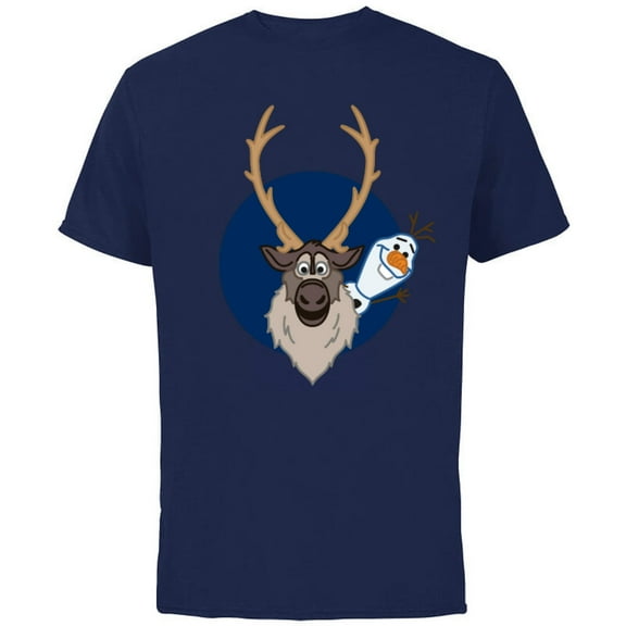 Disney Frozen 2 Olaf and Sven T-Shirt - Short Sleeve Cotton T-Shirt for Adults - Customized-Navy