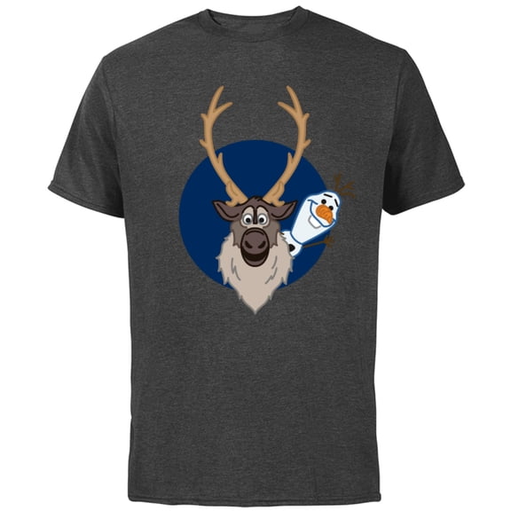 Disney Frozen 2 Olaf and Sven T-Shirt - Short Sleeve Cotton T-Shirt for Adults - Customized-Charcoal
