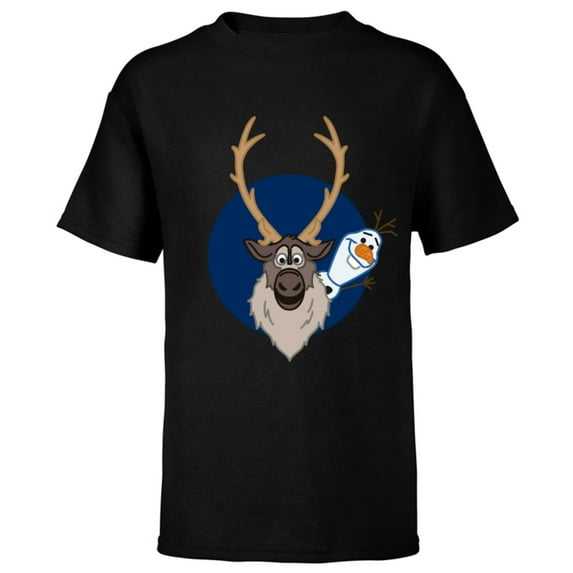 Disney Frozen 2 Olaf and Sven T-Shirt - Short Sleeve T-Shirt for Kids - Customized-Black