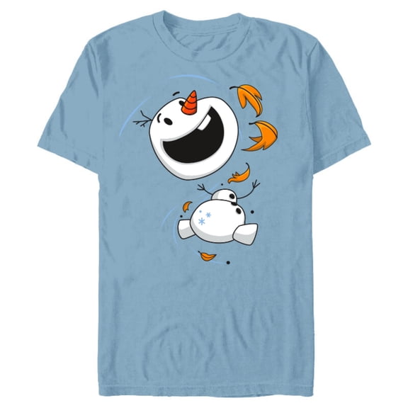 Disney Frozen 2 Olaf in the Wind T-Shirt- Short Sleeve Blended T-Shirt for Adults - Customized-Ocean Blue