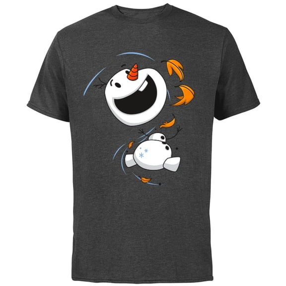 Disney Frozen 2 Olaf in the Wind T-Shirt - Short Sleeve Cotton T-Shirt for Adults - Customized-Charcoal