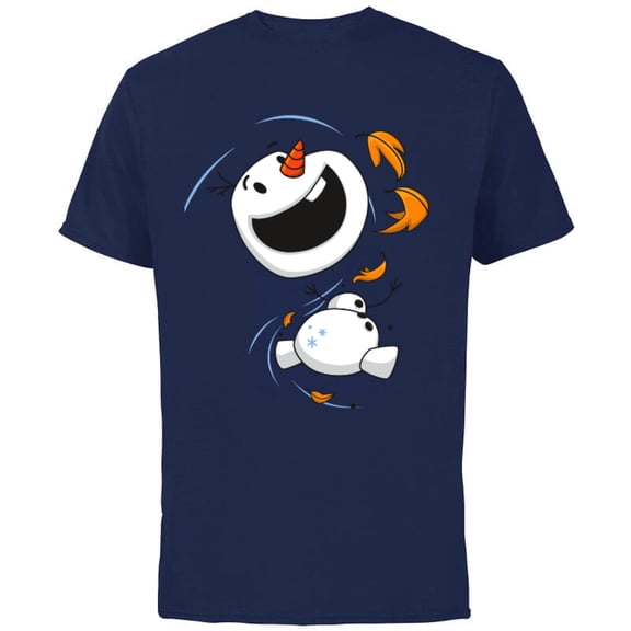 Disney Frozen 2 Olaf in the Wind T-Shirt - Short Sleeve Cotton T-Shirt for Adults - Customized-Navy