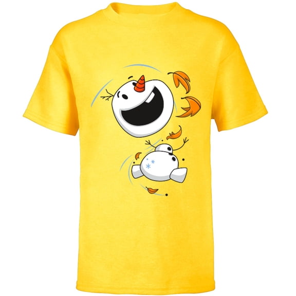 Disney Frozen 2 Olaf in the Wind T-Shirt - Short Sleeve T-Shirt for Kids - Customized-Yellow