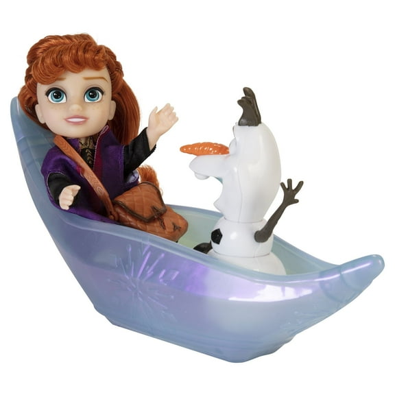 Disney Frozen 2 Petite Princess Anna and Ice Canoe Gift Set Includes Anna, Olaf! Dolls are approximately 6 inches tall Walmart Exclusive