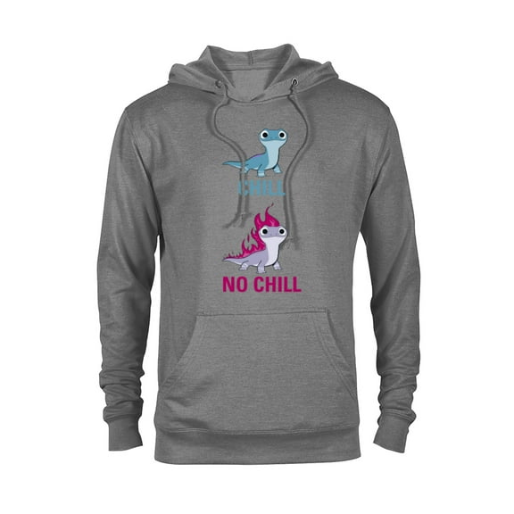 Disney Frozen 2 Salamander Chill vs No Chill - Pullover Hoodie for Adults -Customized-Graphite Heather