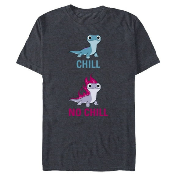 Disney Frozen 2 Salamander Chill vs No Chill - Short Sleeve Blended T-Shirt for Adults -Customized-Denim Snow Heather