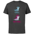 thumbnail image 1 of Disney Frozen 2 Salamander Chill vs No Chill - Short Sleeve Cotton T-Shirt for Adults -Customized-Charcoal Heather, 1 of 5