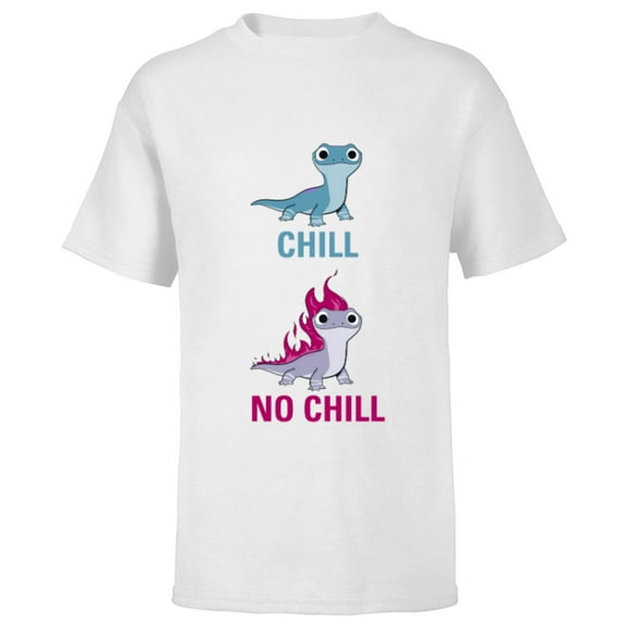 Disney Frozen 2 Salamander Chill vs No Chill - Short Sleeve T-Shirt for Kids -Customized-White