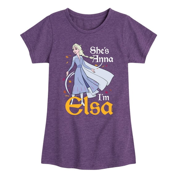 Disney Frozen 2 - She's Anna, I'm Elsa - Toddler & Youth Girls Short Sleeve Graphic T-Shirt