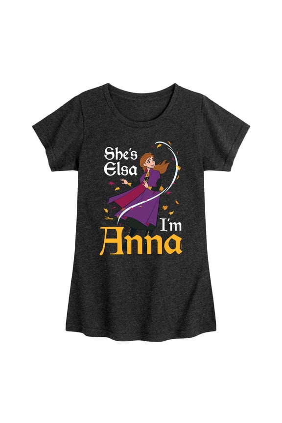 Disney Frozen 2 - She's Elsa, I'm Anna - Toddler & Youth Girls Short Sleeve Graphic T-Shirt