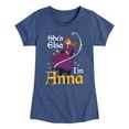 thumbnail image 1 of Disney Frozen 2 - She's Elsa, I'm Anna - Toddler & Youth Girls Short Sleeve Graphic T-Shirt, 1 of 5