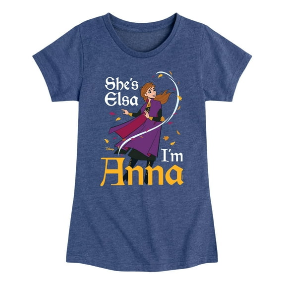 Disney Frozen 2 - She's Elsa, I'm Anna - Toddler & Youth Girls Short Sleeve Graphic T-Shirt