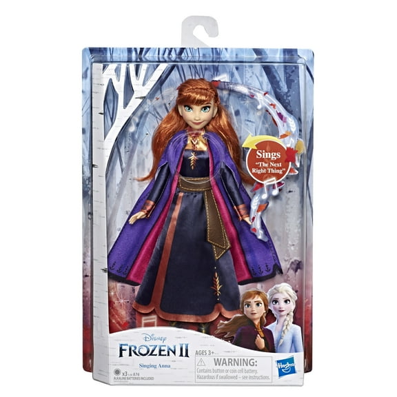Disney Frozen 2 Singing Anna Musical Fashion Doll, Includes Purple Dress