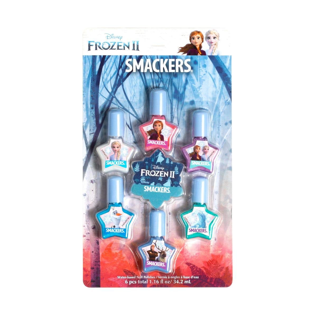 Disney Frozen 2 Smackers 6 Piece Nail Polish Gift Set 1.16 fl oz Water ...