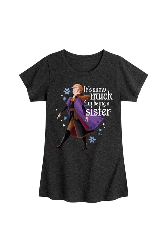 Disney Frozen 2 - Snow Much Fun Being A Sister Anna - Toddler & Youth Girls Short Sleeve Graphic T-Shirt
