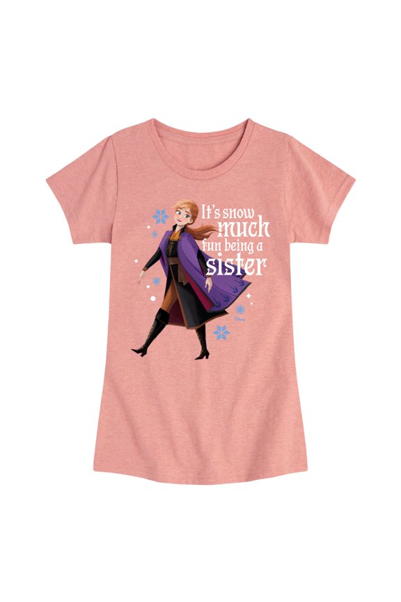 Disney Frozen 2 - Snow Much Fun Being A Sister Anna - Toddler & Youth Girls Short Sleeve Graphic T-Shirt