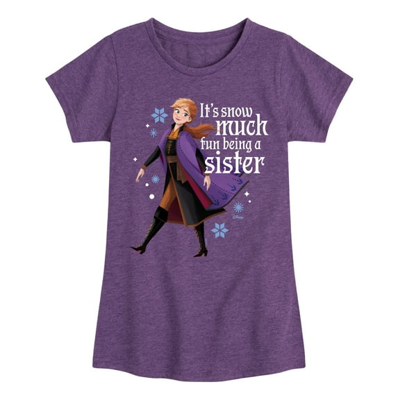 Disney Frozen 2 - Snow Much Fun Being A Sister Anna - Toddler & Youth Girls Short Sleeve Graphic T-Shirt