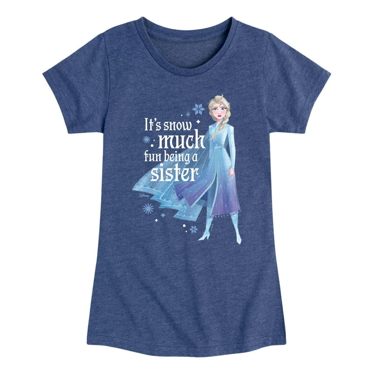 Disney Frozen 2 Snow Much Fun Being A Sister Elsa Toddler Youth Girls Short Sleeve Graphic T Shirt