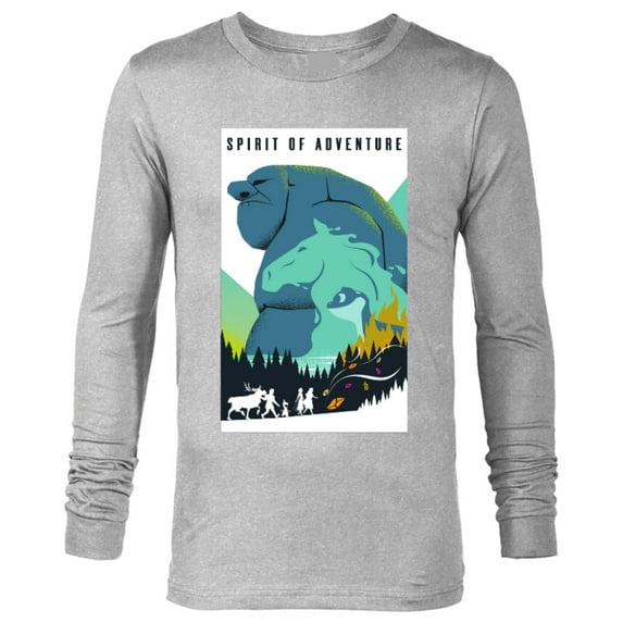 Disney Frozen 2 Spirit of Adventure Poster T-Shirt - Long Sleeve T-Shirt for Men - Customized-Athletic Heather