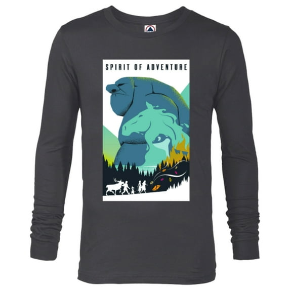 Disney Frozen 2 Spirit of Adventure Poster T-Shirt - Long Sleeve T-Shirt for Men - Customized-Charcoal Heather