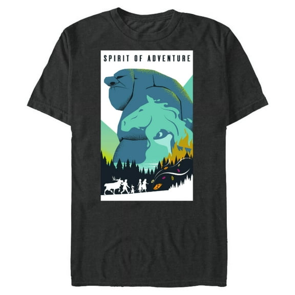 Disney Frozen 2 Spirit of Adventure Poster T-Shirt- Short Sleeve Blended T-Shirt for Adults - Customized-Dark Heather