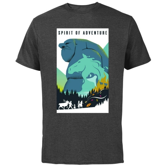 Disney Frozen 2 Spirit of Adventure Poster T-Shirt - Short Sleeve Cotton T-Shirt for Adults - Customized-Charcoal
