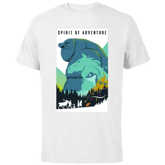 Disney Frozen 2 Spirit of Adventure Poster T-Shirt - Short Sleeve Cotton T-Shirt for Adults - Customized-White