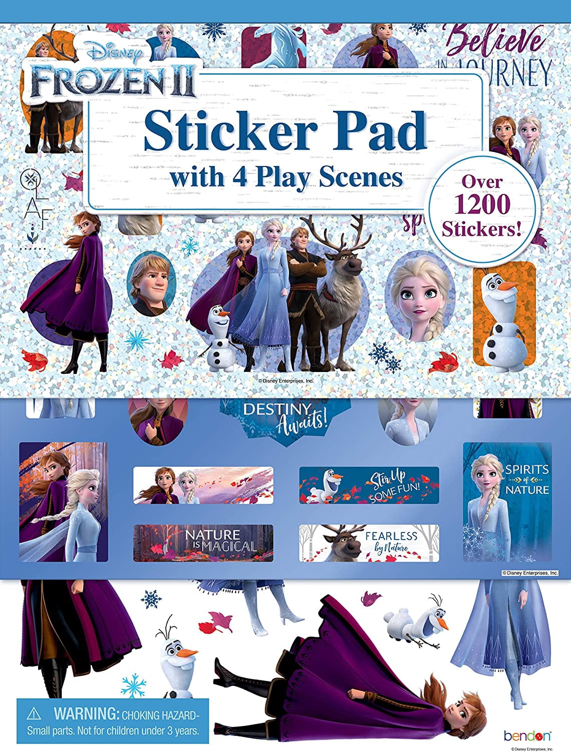 Disney Frozen 2 Sticker Pad with Play Scenes Including 1200 Stickers ...
