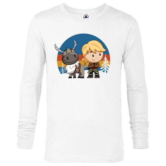 Disney Frozen 2 Sven and Kristoff Chibi T-Shirt - Long Sleeve T-Shirt for Men - Customized-White