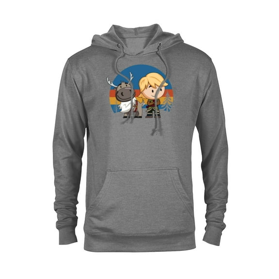 Disney Frozen 2 Sven and Kristoff Chibi T-Shirt - Pullover Hoodie for Adults - Customized-Graphite Heather
