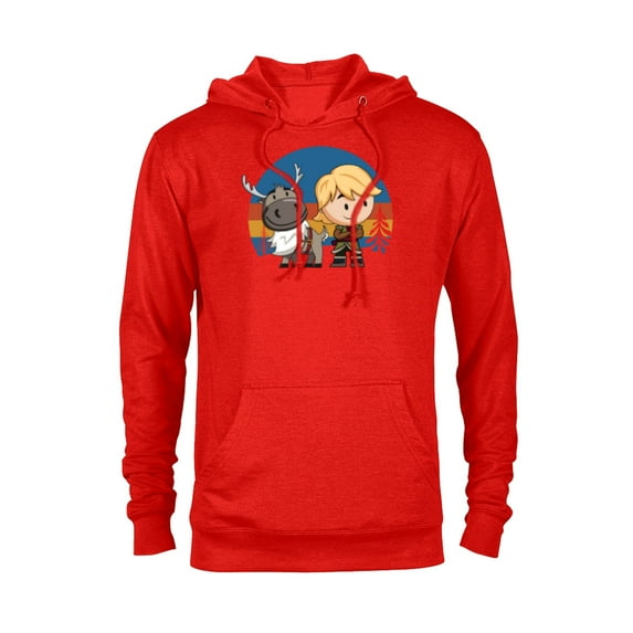 Disney Frozen 2 Sven and Kristoff Chibi T-Shirt - Pullover Hoodie for Adults - Customized-Red Heather