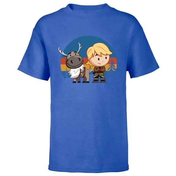 Disney Frozen 2 Sven and Kristoff Chibi T-Shirt - Short Sleeve T-Shirt for Kids - Customized-Royal