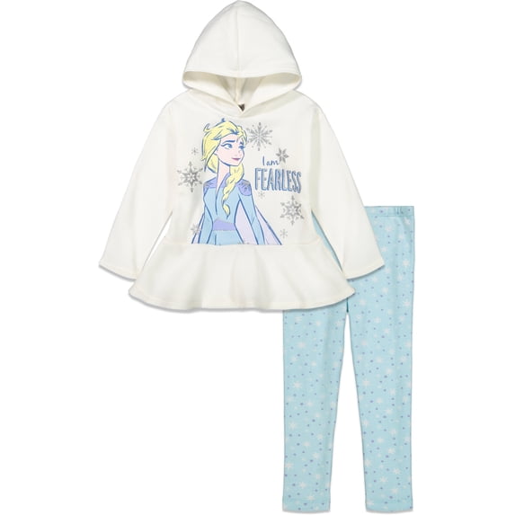 Disney Frozen 2 Toddler Girls' Fleece Ruffle Hoodie & Leggings Set - 3T