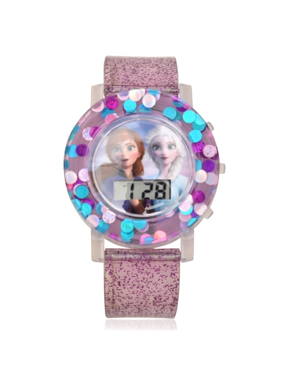 Frozen 2 Unisex Child Jelly Silicone Glitter Strap Watch in Purple (FZN4529WM)
