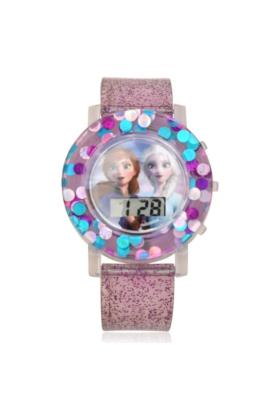 Frozen 2 Unisex Child Jelly Silicone Glitter Strap Watch in Purple (FZN4529WM)