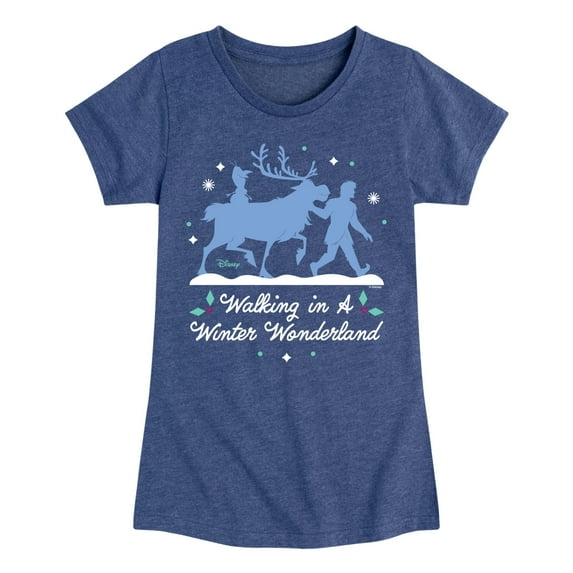 Disney Frozen 2 - Walk In A Winter Wonderland Christmas - Toddler & Youth Girls Short Sleeve Graphic T-Shirt