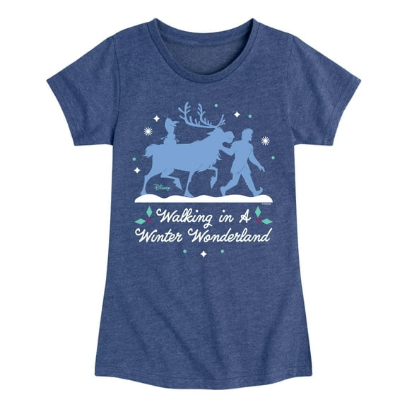 Disney Frozen 2 - Walk In A Winter Wonderland Christmas - Toddler & Youth Girls Short Sleeve Graphic T-Shirt
