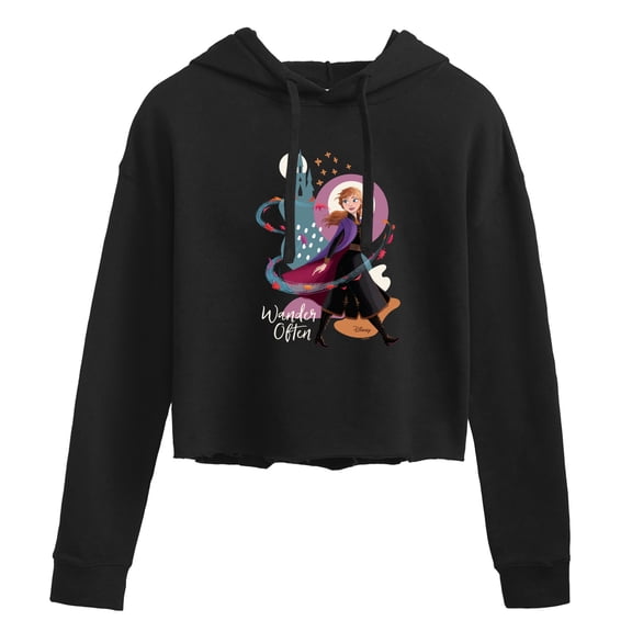 Disney Frozen 2 - Wander Often - Juniors Cropped Pullover Hoodie