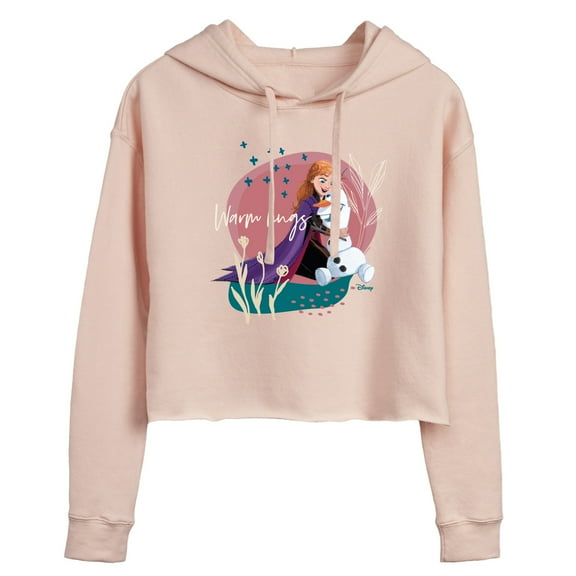 Disney Frozen 2 - Warms Hugs With Olaf - Juniors Cropped Pullover Hoodie