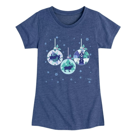 Disney Frozen 2 - Winter Christmas Ornaments - Toddler & Youth Girls Short Sleeve Graphic T-Shirt