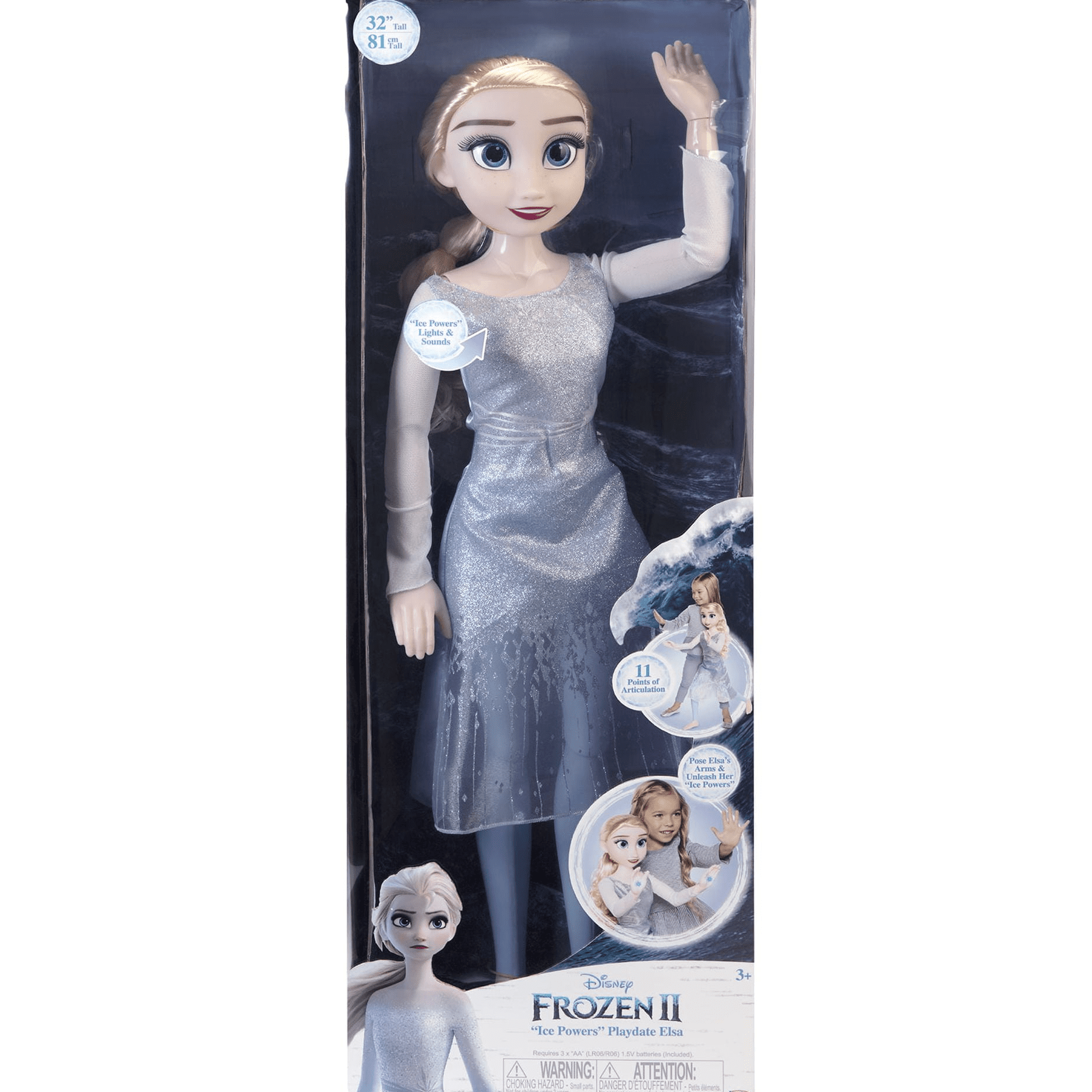 Disney Frozen 32 inch Playdate Elsa Doll with Ice Powers 