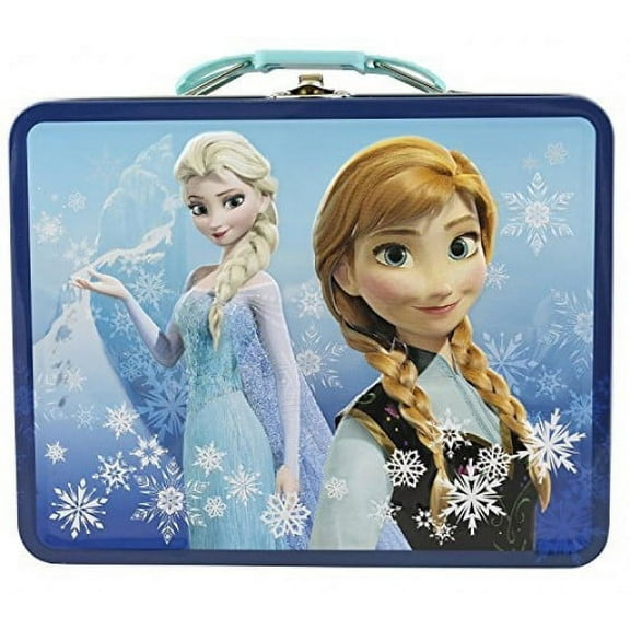 Disney Frozen 3D Design Embossed - Metal Tin Lunchbox (Navy)