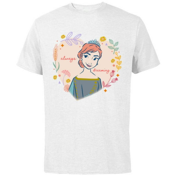 Disney Frozen Anna Always Dreaming - Short Sleeve Cotton T-Shirt for Adults - Customized-White