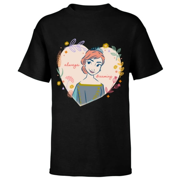 Disney Frozen Anna Always Dreaming - Short Sleeve T-Shirt for Kids - Customized-Black