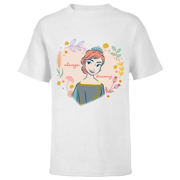 Disney Frozen Anna Always Dreaming - Short Sleeve T-Shirt for Kids - Customized-White