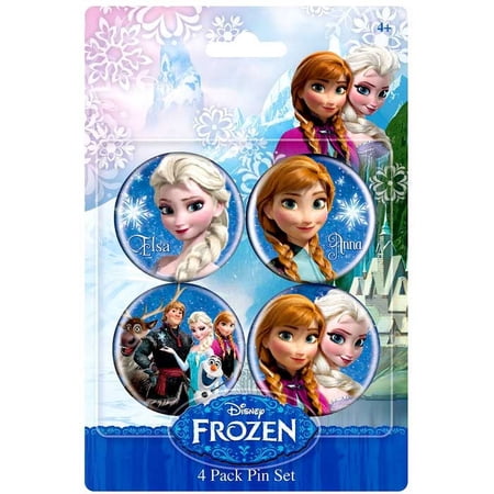 Disney Frozen Anna & Elsa Buttons 4-Pack